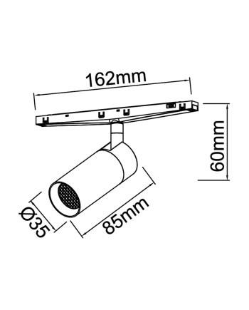 MAGNETO mini * FOCO LED 7W 38º NEGRO